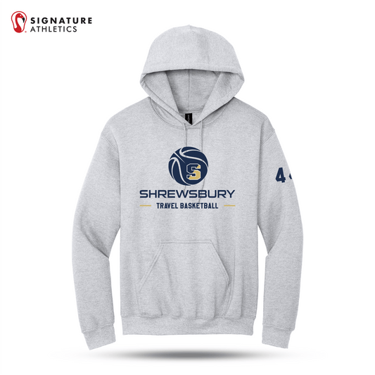 Shrewsbury Basketball Men's Gildan Heavy Blend Travel Hooded Ash Sweatshirt Number Signature Lacrosse