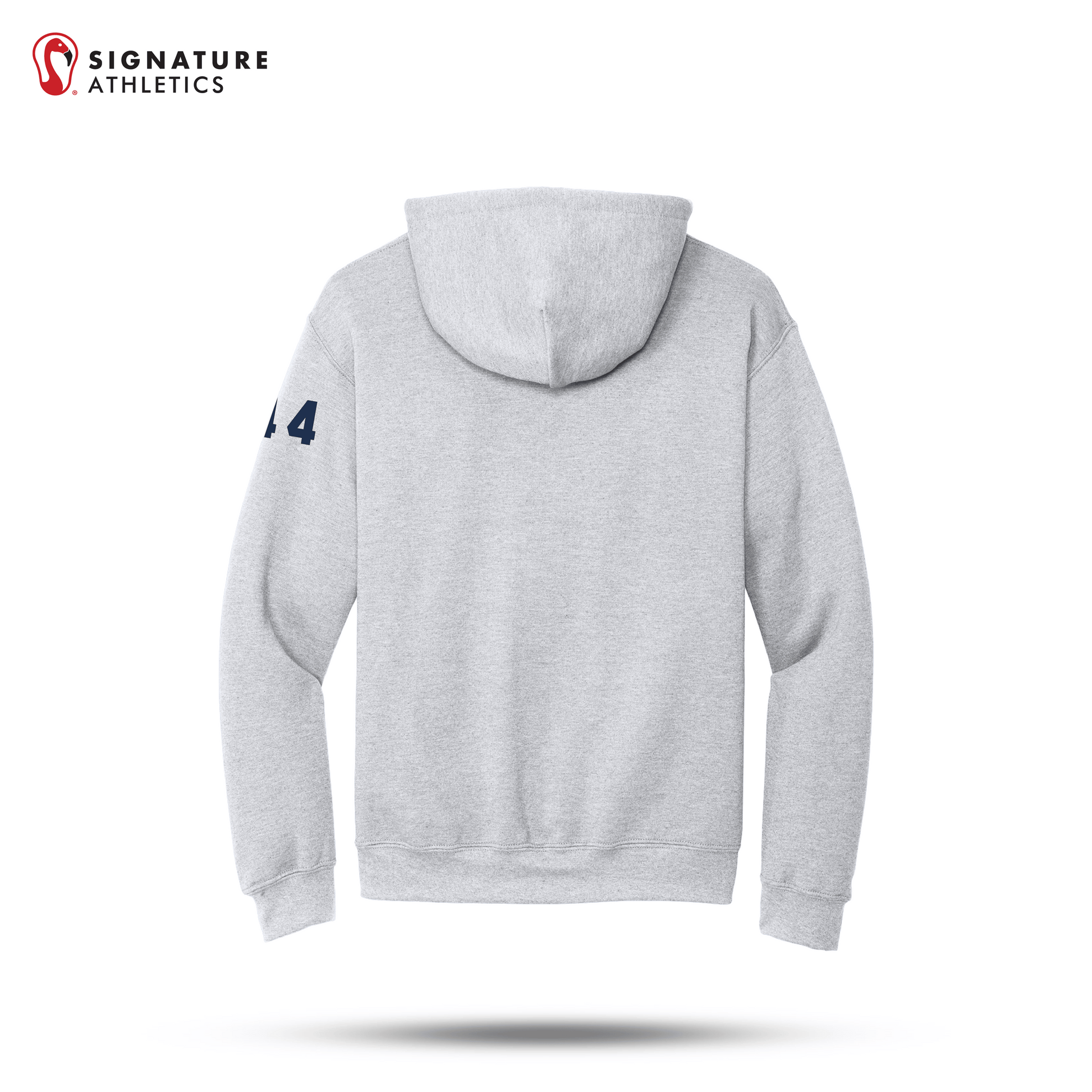 Shrewsbury Basketball Men's Gildan Heavy Blend Travel Hooded Ash Sweatshirt Number Signature Lacrosse
