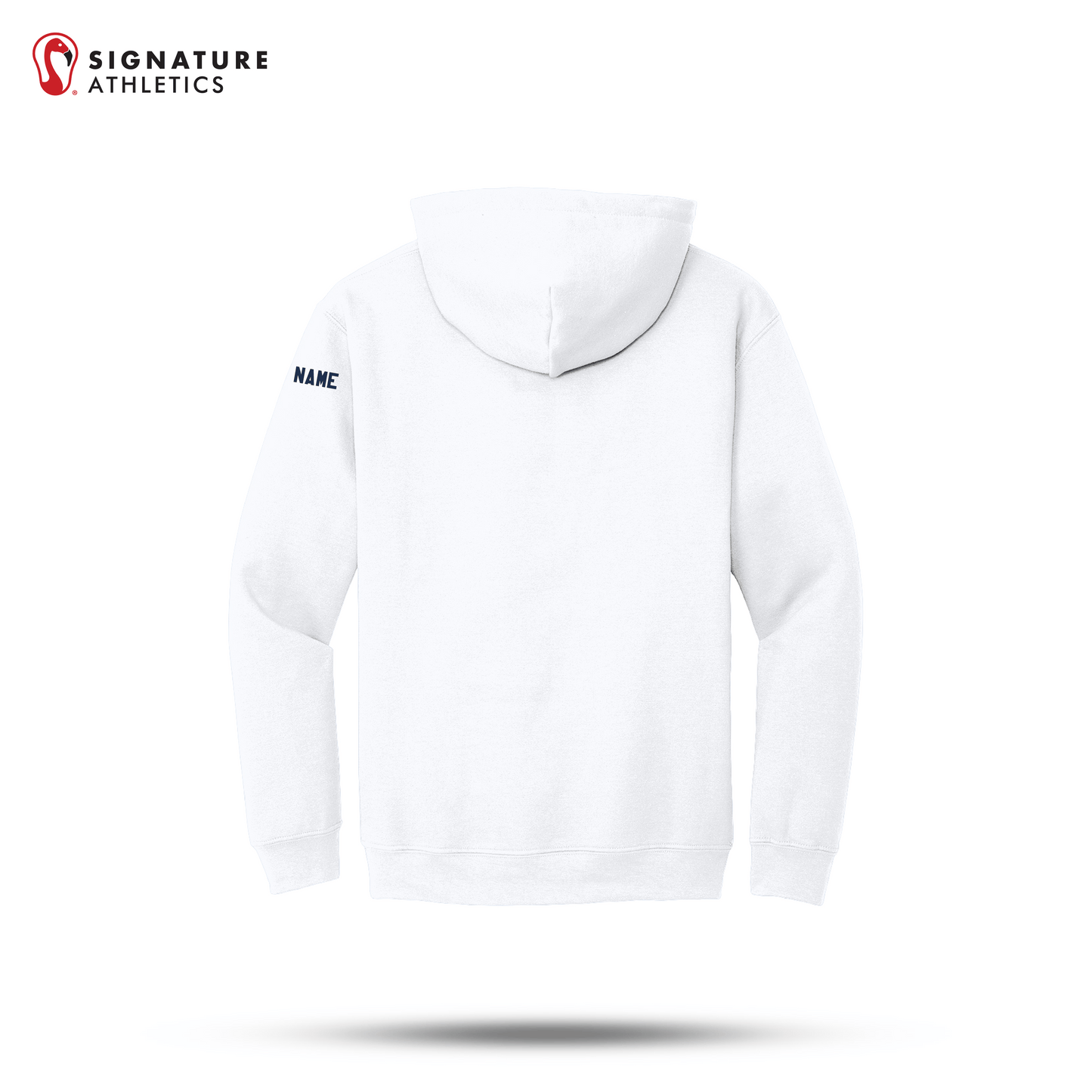 Shrewsbury Basketball Men's Gildan Heavy Blend Travel Hooded White Sweatshirt Name Signature Lacrosse