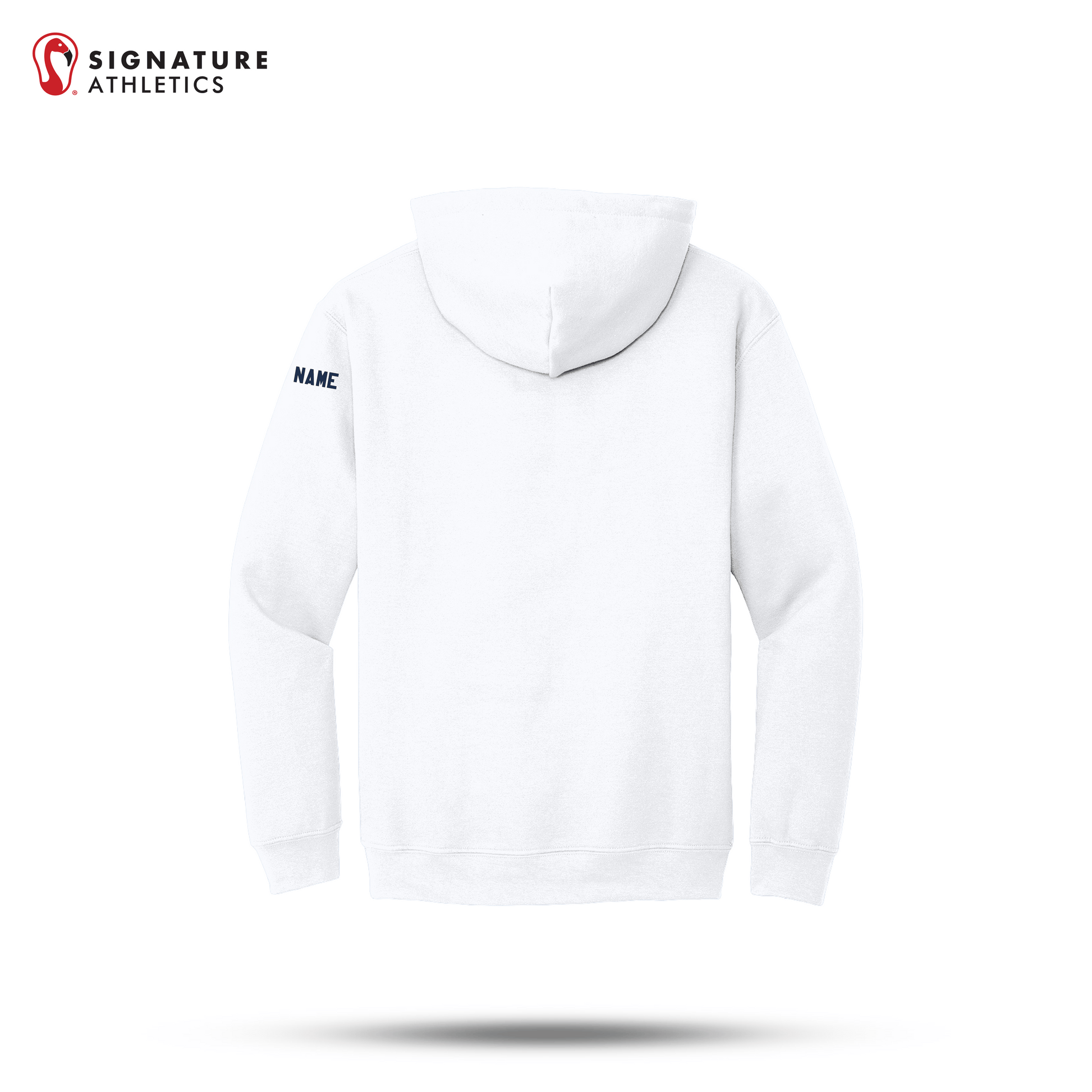 Shrewsbury Basketball Men's Gildan Heavy Blend Travel Hooded White Sweatshirt Name Signature Lacrosse