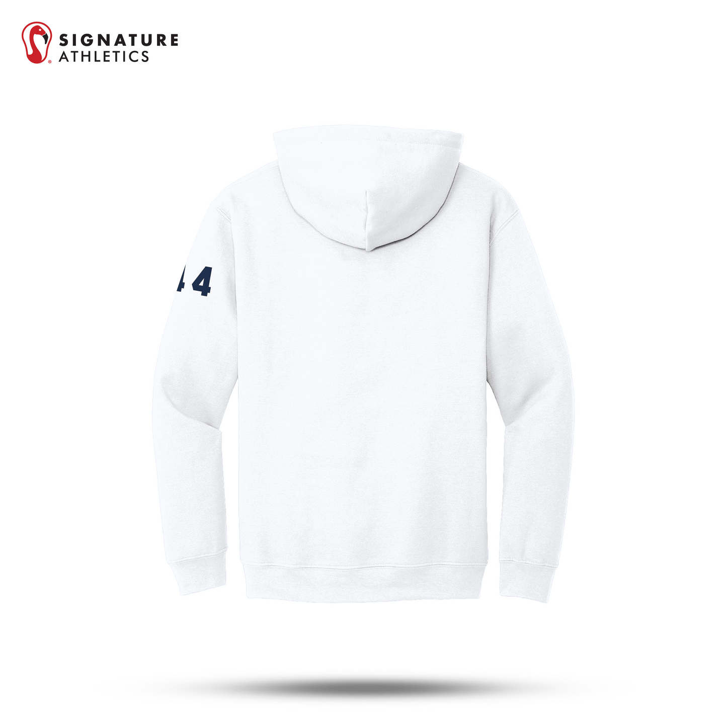 Shrewsbury Basketball Men's Gildan Heavy Blend Travel Hooded White Sweatshirt Number Signature Lacrosse