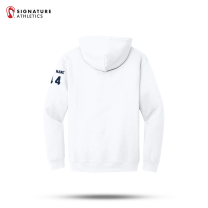 Shrewsbury Basketball Men's Gildan Heavy Blend Travel Hooded White Sweatshirt Number and Name Signature Lacrosse