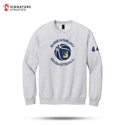Shrewsbury Basketball Men's Gildan Youth Heavy Blend Crewneck Ash Sweatshirt Number Signature Lacrosse
