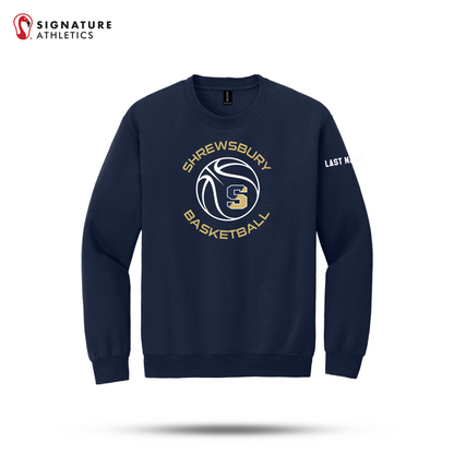 Shrewsbury Basketball Men's Gildan Youth Heavy Blend Crewneck Navy Sweatshirt Name Signature Lacrosse