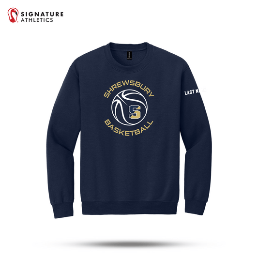 Shrewsbury Basketball Men's Gildan Youth Heavy Blend Crewneck Navy Sweatshirt Name Signature Lacrosse