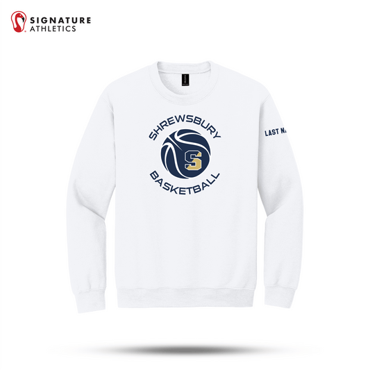 Shrewsbury Basketball Men's Gildan Youth Heavy Blend Crewneck White Sweatshirt Name: Shrewsbury Basketball Signature Lacrosse