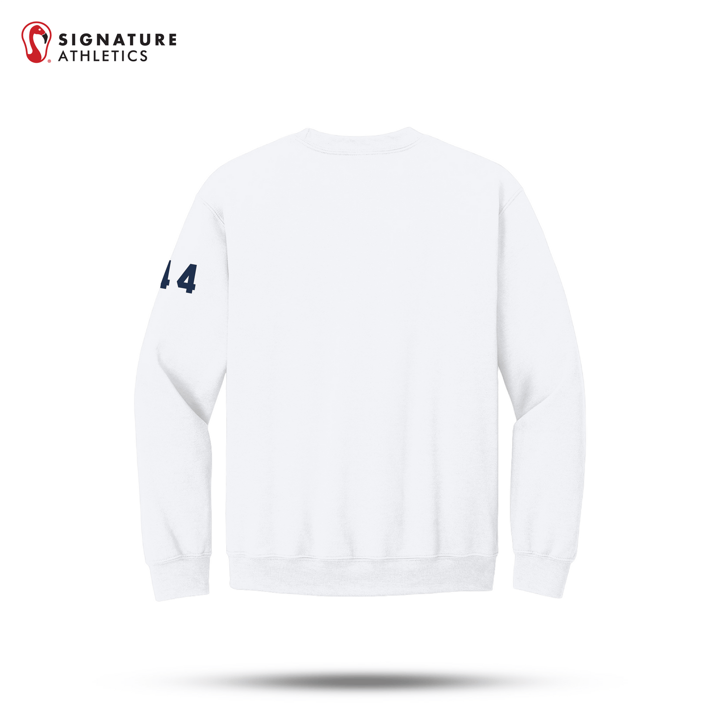 Shrewsbury Basketball Men's Gildan Youth Heavy Blend Crewneck White Sweatshirt Number Signature Lacrosse