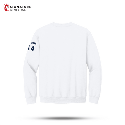 Shrewsbury Basketball Men's Gildan Youth Heavy Blend Crewneck White Sweatshirt Number and Name Signature Lacrosse