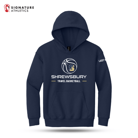 Shrewsbury Basketball Men's Gildan Youth Heavy Blend Hooded Navy Sweatshirt Name Signature Lacrosse