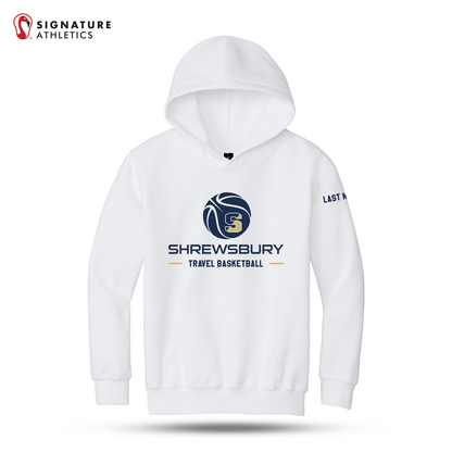 Shrewsbury Basketball Men's Gildan Youth Heavy Blend Hooded White Sweatshirt Name Signature Lacrosse