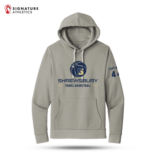 Shrewsbury Basketball Men's Next Level Apparel Adult Santa Barbara Ash Travel Pullover Hoodie Number and Name Signature Lacrosse