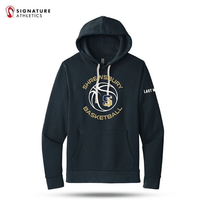 Shrewsbury Basketball Men's Next Level Apparel Adult Santa Barbara Midnight Navy Pullover Hoodie Name Signature Lacrosse