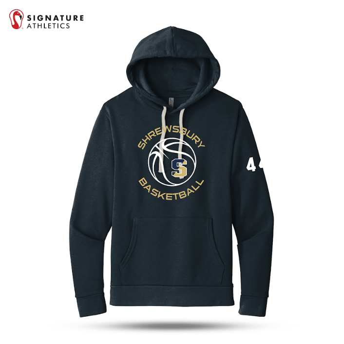Shrewsbury Basketball Men's Next Level Apparel Adult Santa Barbara Midnight Navy Pullover Hoodie Number Signature Lacrosse