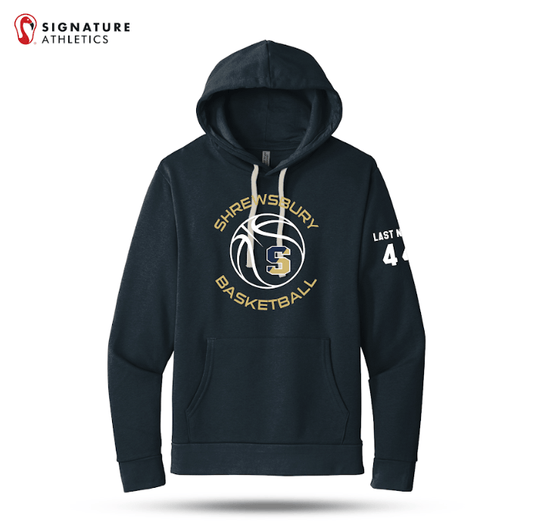 Shrewsbury Basketball Men's Next Level Apparel Adult Santa Barbara Midnight Navy Pullover Hoodie Number and Name Signature Lacrosse