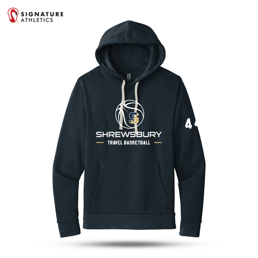 Shrewsbury Basketball Men's Next Level Apparel Adult Santa Barbara Midnight Navy Travel Pullover Hoodie Number Signature Lacrosse