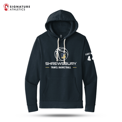 Shrewsbury Basketball Men's Next Level Apparel Adult Santa Barbara Midnight Navy Travel Pullover Hoodie Number and Name Signature Lacrosse