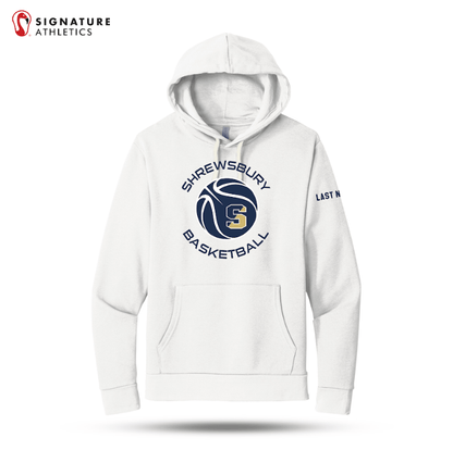Shrewsbury Basketball Men's Next Level Apparel Adult Santa Barbara White Pullover Hoodie Name Signature Lacrosse