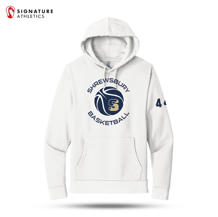 Shrewsbury Basketball Men's Next Level Apparel Adult Santa Barbara White Pullover Hoodie Number Signature Lacrosse