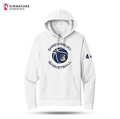 Shrewsbury Basketball Men's Next Level Apparel Adult Santa Barbara White Pullover Hoodie Number Signature Lacrosse