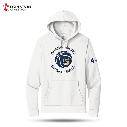 Shrewsbury Basketball Men's Next Level Apparel Adult Santa Barbara White Pullover Hoodie Number Signature Lacrosse
