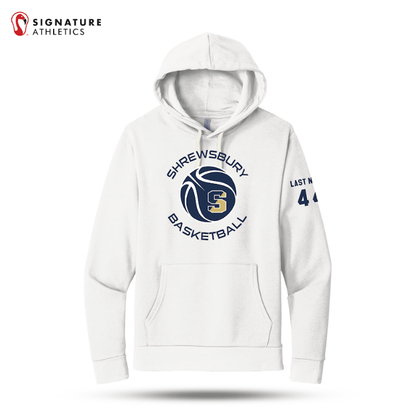 Shrewsbury Basketball Men's Next Level Apparel Adult Santa Barbara White Pullover Hoodie Number and Name Signature Lacrosse