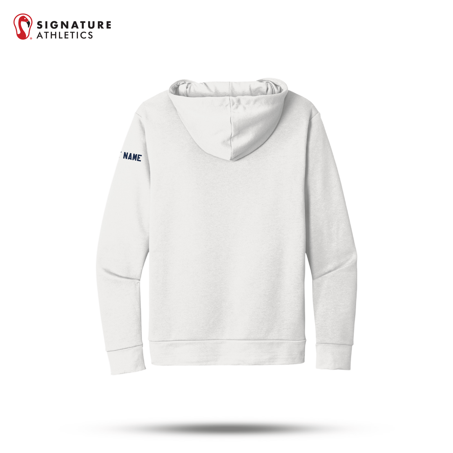 Shrewsbury Basketball Men's Next Level Apparel Adult Santa Barbara White Travel Pullover Hoodie Name Signature Lacrosse