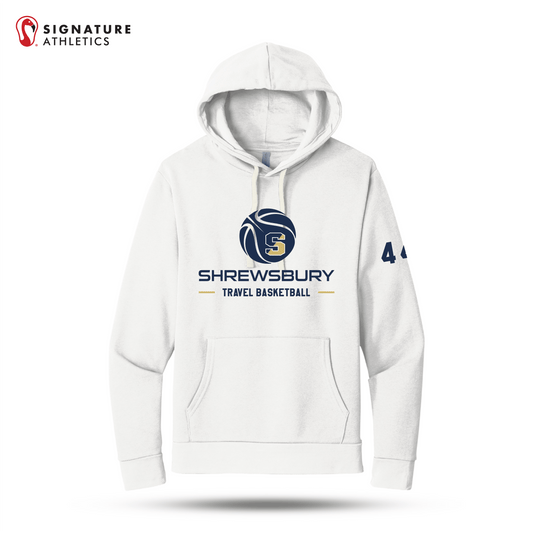Shrewsbury Basketball Men's Next Level Apparel Adult Santa Barbara White Travel Pullover Hoodie Number Signature Lacrosse