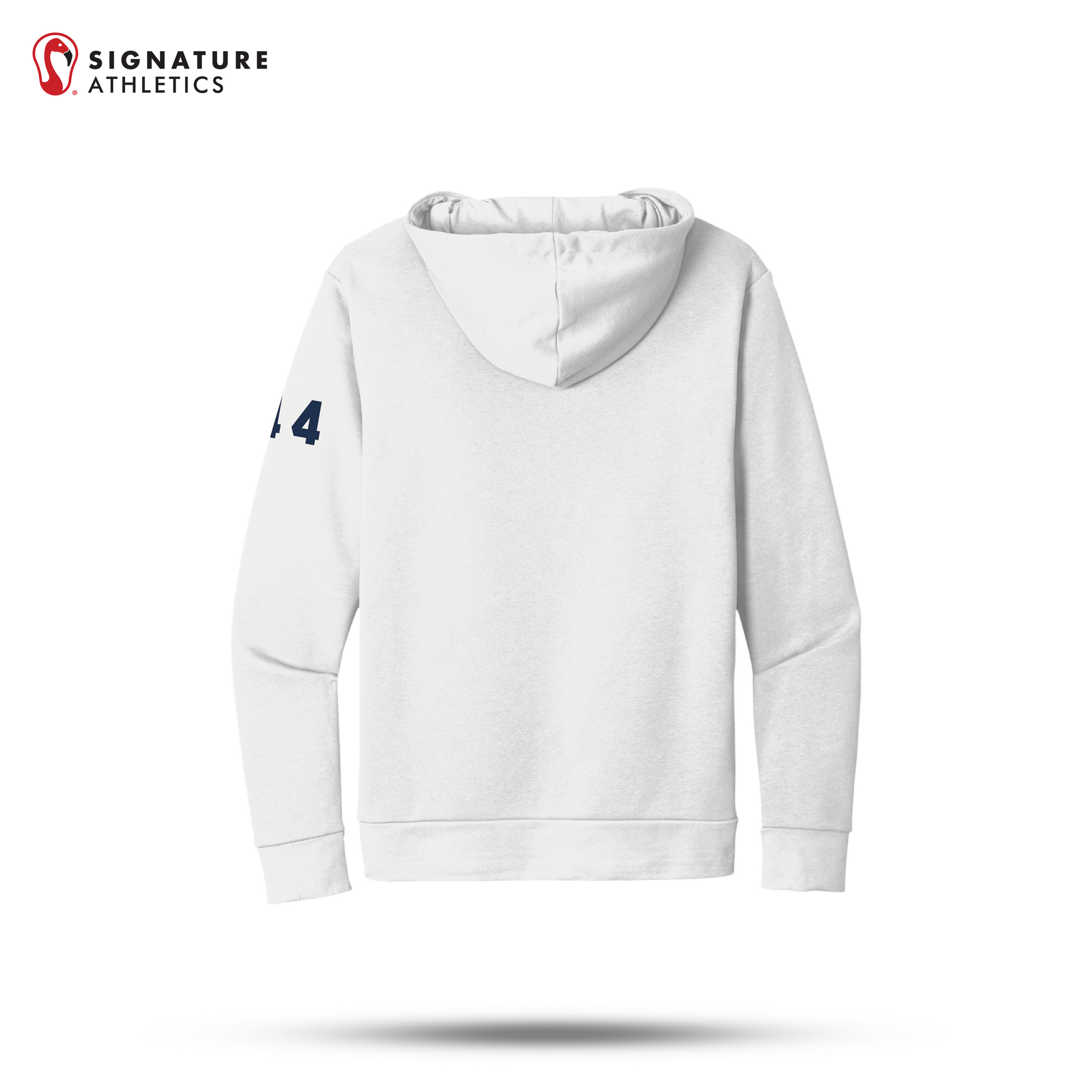 Shrewsbury Basketball Men's Next Level Apparel Adult Santa Barbara White Travel Pullover Hoodie Number Signature Lacrosse