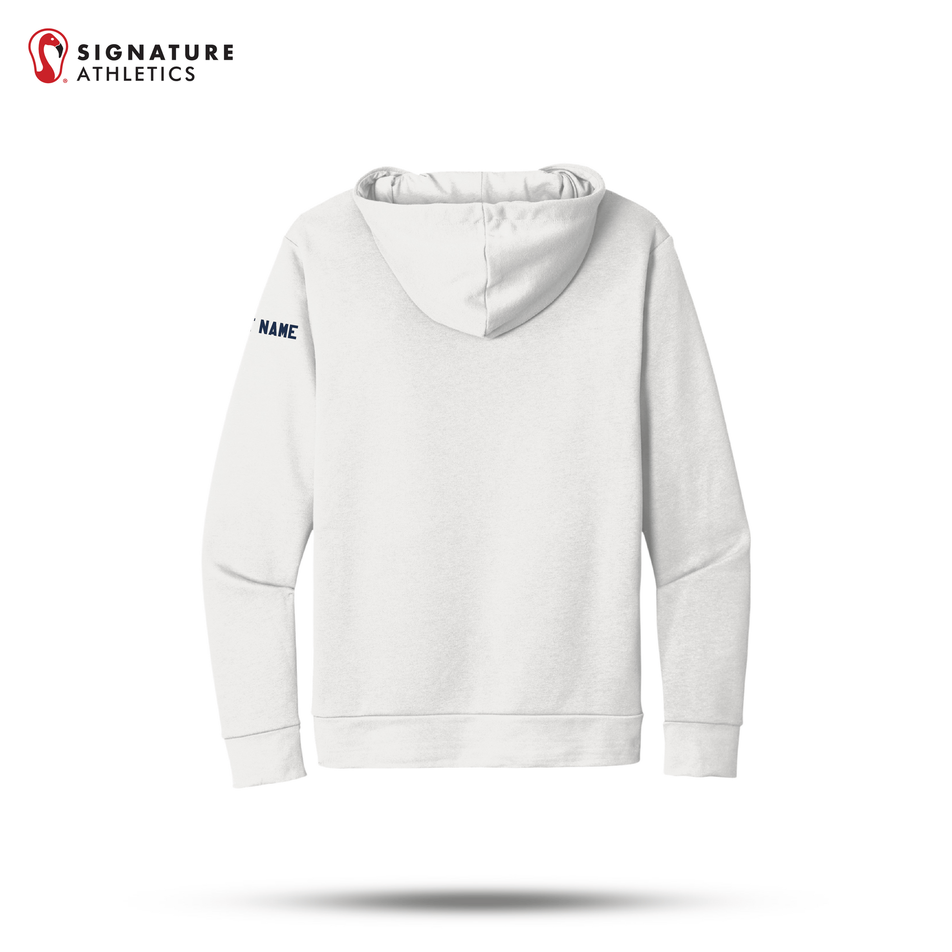 Shrewsbury Basketball Men's Next Level Apparel Adult Santa Barbara White Travel Pullover Hoodie Number and Name Signature Lacrosse