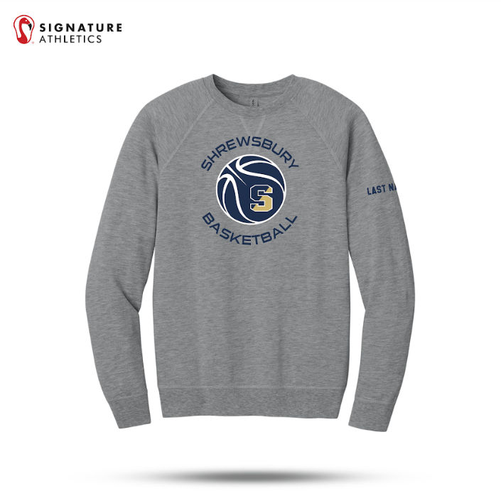Shrewsbury Basketball Men's Next Level Apparel Laguna Raglan Heather Grey Sweatshirt Name Signature Lacrosse