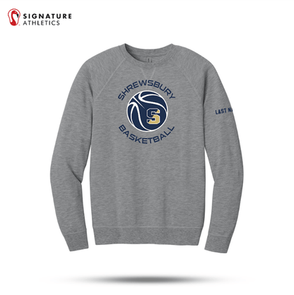 Shrewsbury Basketball Men's Next Level Apparel Laguna Raglan Heather Grey Sweatshirt Name Signature Lacrosse