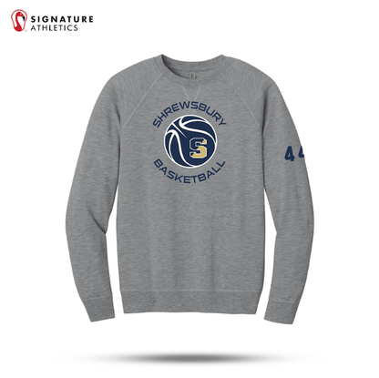 Shrewsbury Basketball Men's Next Level Apparel Laguna Raglan Heather Grey Sweatshirt Number Signature Lacrosse