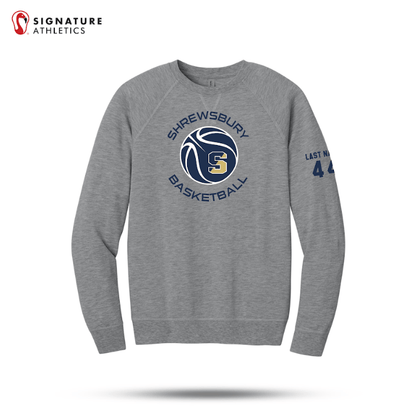 Shrewsbury Basketball Men's Next Level Apparel Laguna Raglan Heather Grey Sweatshirt Number and Name Signature Lacrosse