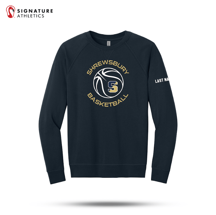 Shrewsbury Basketball Men's Next Level Apparel Laguna Raglan Midnight Navy Sweatshirt Name Signature Lacrosse