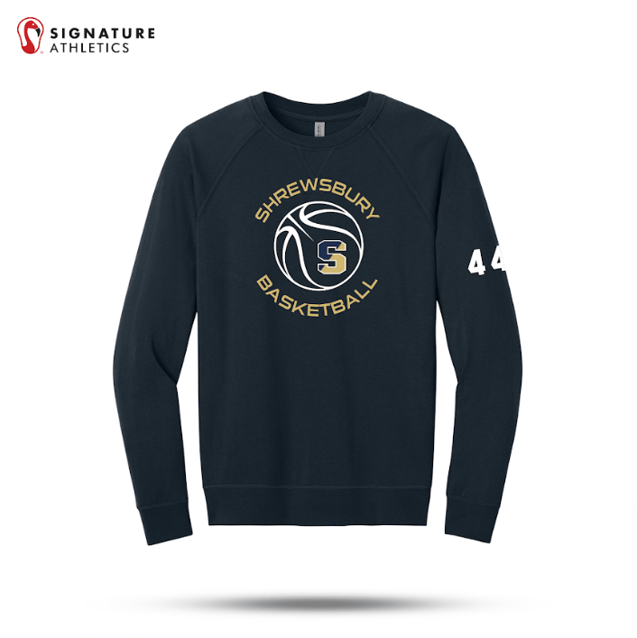 Shrewsbury Basketball Men's Next Level Apparel Laguna Raglan Midnight Navy Sweatshirt Number Signature Lacrosse