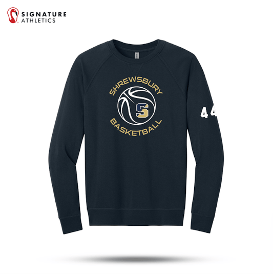 Shrewsbury Basketball Men's Next Level Apparel Laguna Raglan Midnight Navy Sweatshirt Number Signature Lacrosse