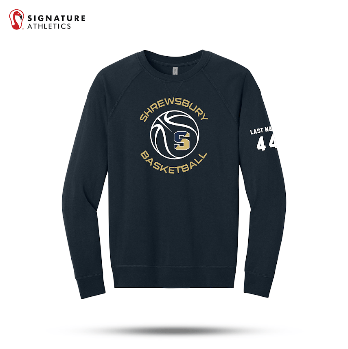 Shrewsbury Basketball Men's Next Level Apparel Laguna Raglan Midnight Navy Sweatshirt Number and Name Signature Lacrosse