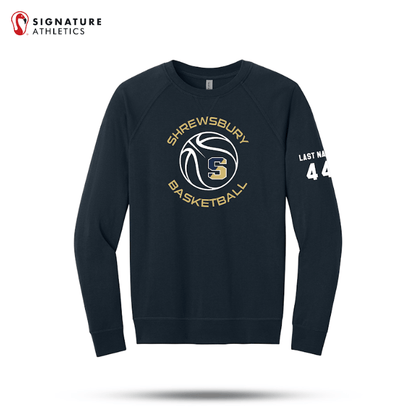 Shrewsbury Basketball Men's Next Level Apparel Laguna Raglan Midnight Navy Sweatshirt Number and Name Signature Lacrosse