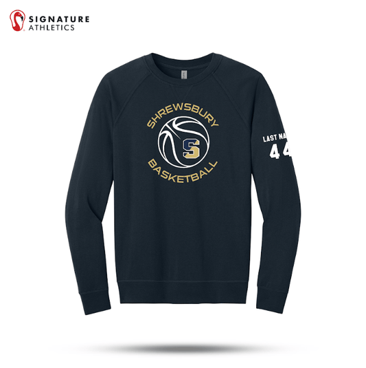Shrewsbury Basketball Men's Next Level Apparel Laguna Raglan Midnight Navy Sweatshirt Number and Name Signature Lacrosse