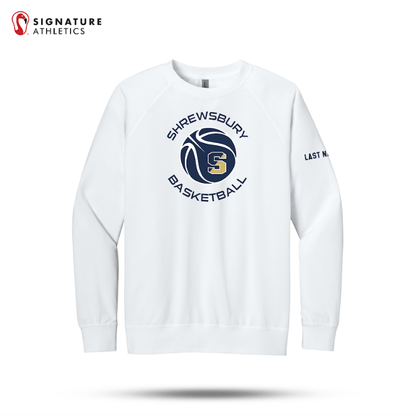 Shrewsbury Basketball Men's Next Level Apparel Laguna Raglan White Sweatshirt Name Signature Lacrosse