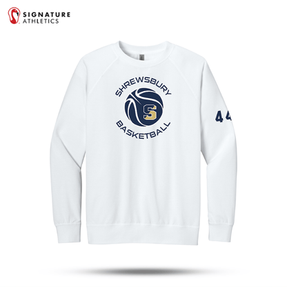 Shrewsbury Basketball Men's Next Level Apparel Laguna Raglan White Sweatshirt Number Signature Lacrosse