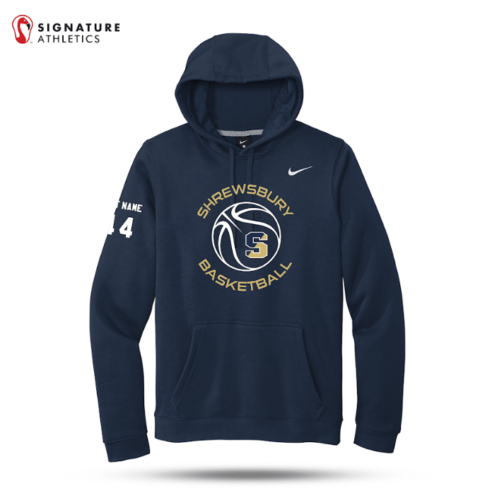 Shrewsbury Basketball Men's Nike Club Fleece Pullover Hoodie Number and Name Signature Lacrosse