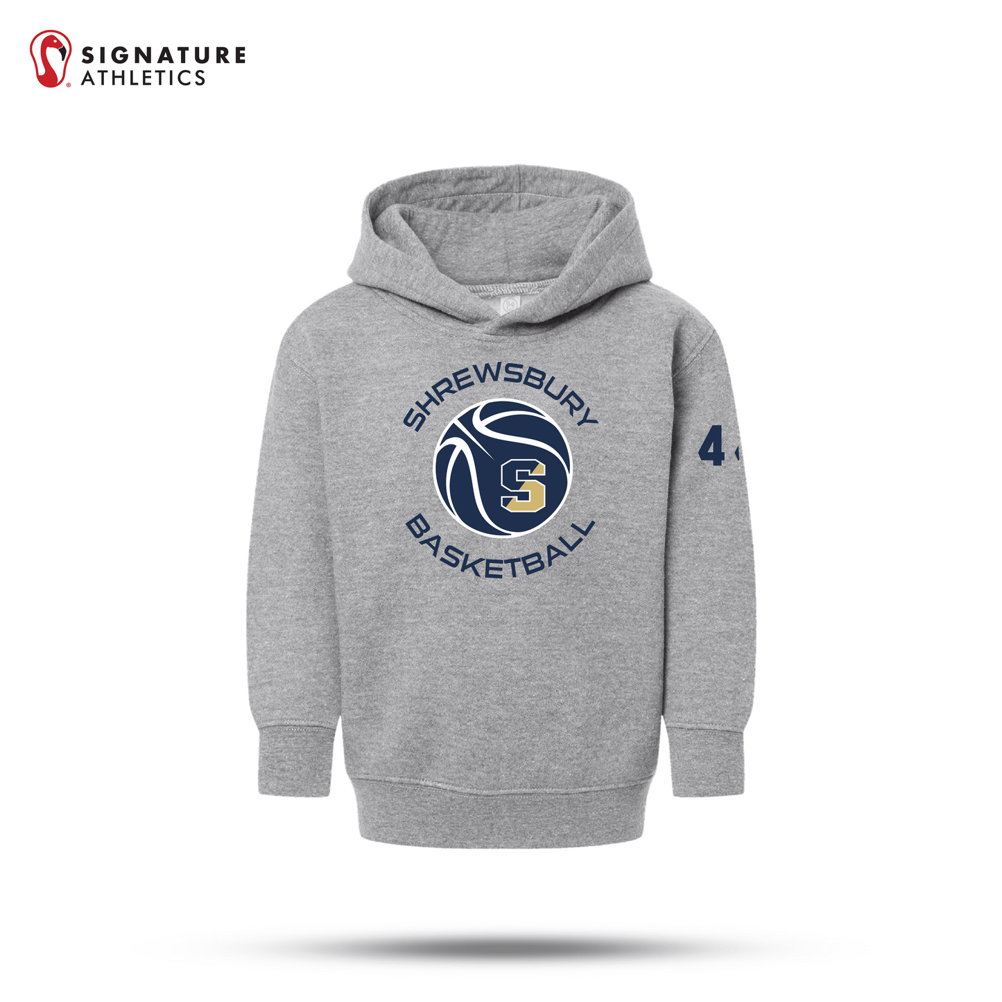 Shrewsbury Basketball Men's Rabbit Skins Toddler Heather Fleece Hoodie Number Signature Lacrosse