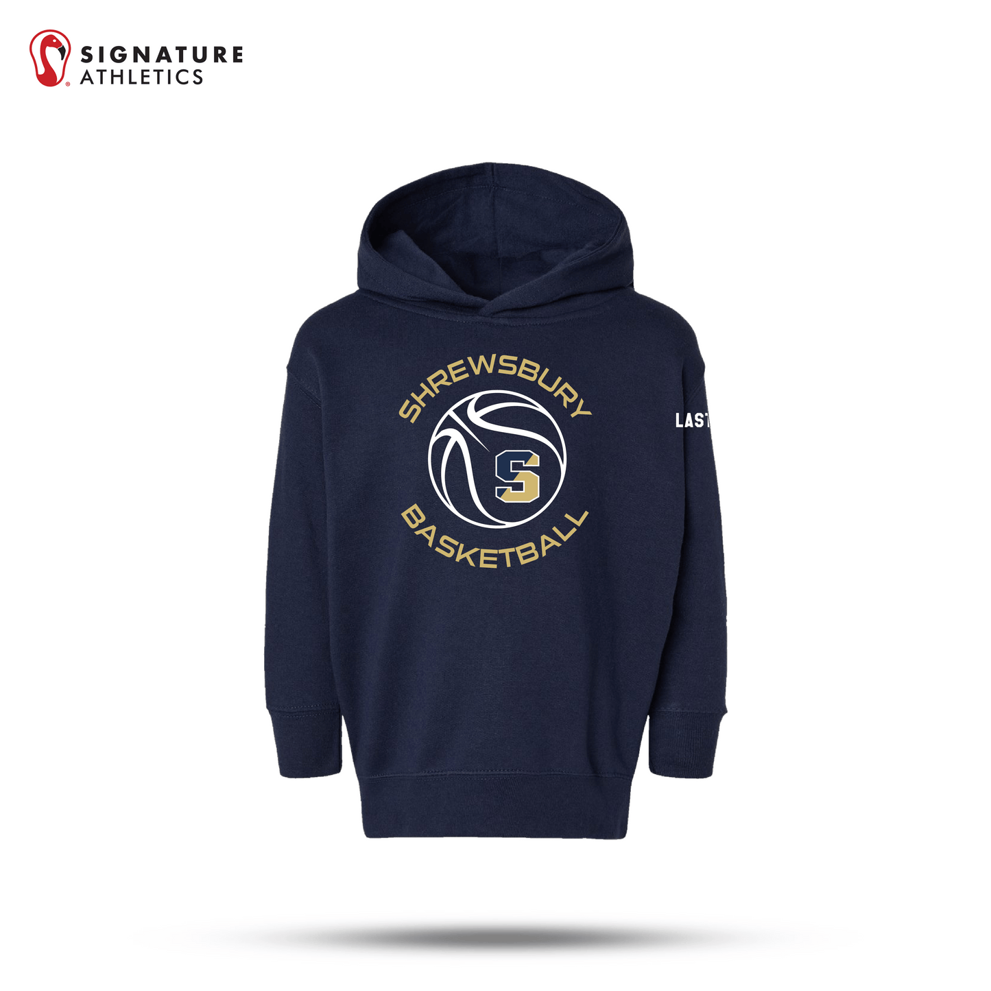 Shrewsbury Basketball Men's Rabbit Skins Toddler Navy Pullover Fleece Hoodie Name Signature Lacrosse