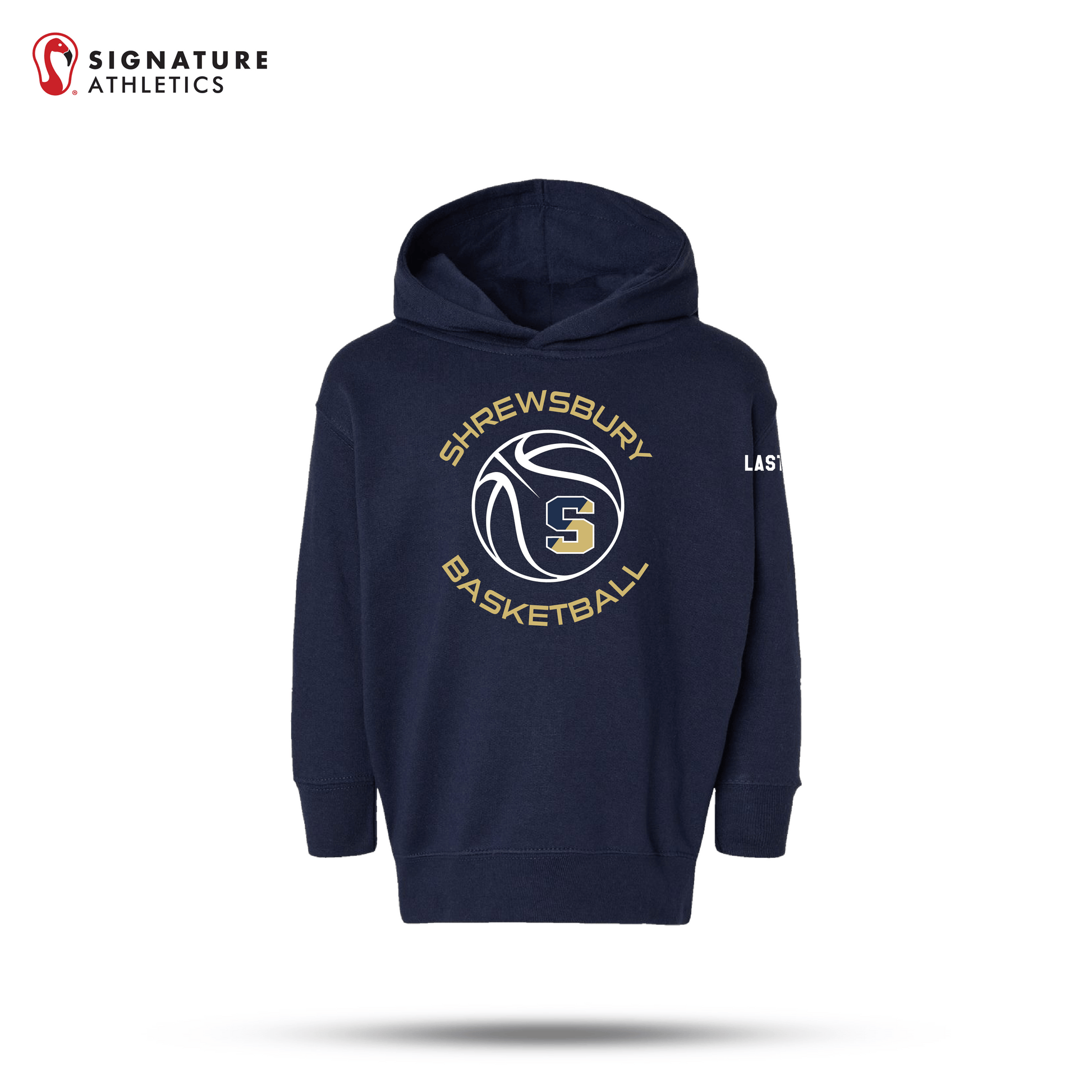 Shrewsbury Basketball Men's Rabbit Skins Toddler Navy Pullover Fleece Hoodie Name Signature Lacrosse