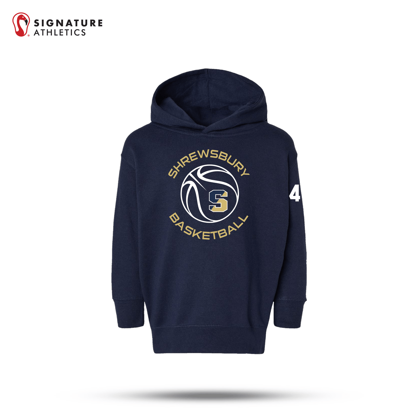 Shrewsbury Basketball Men's Rabbit Skins Toddler Navy Pullover Fleece Hoodie Number Signature Lacrosse