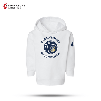 Shrewsbury Basketball Men's Rabbit Skins Toddler White Pullover Fleece Hoodie Number Signature Lacrosse