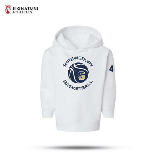 Shrewsbury Basketball Men's Rabbit Skins Toddler White Pullover Fleece Hoodie Number Signature Lacrosse