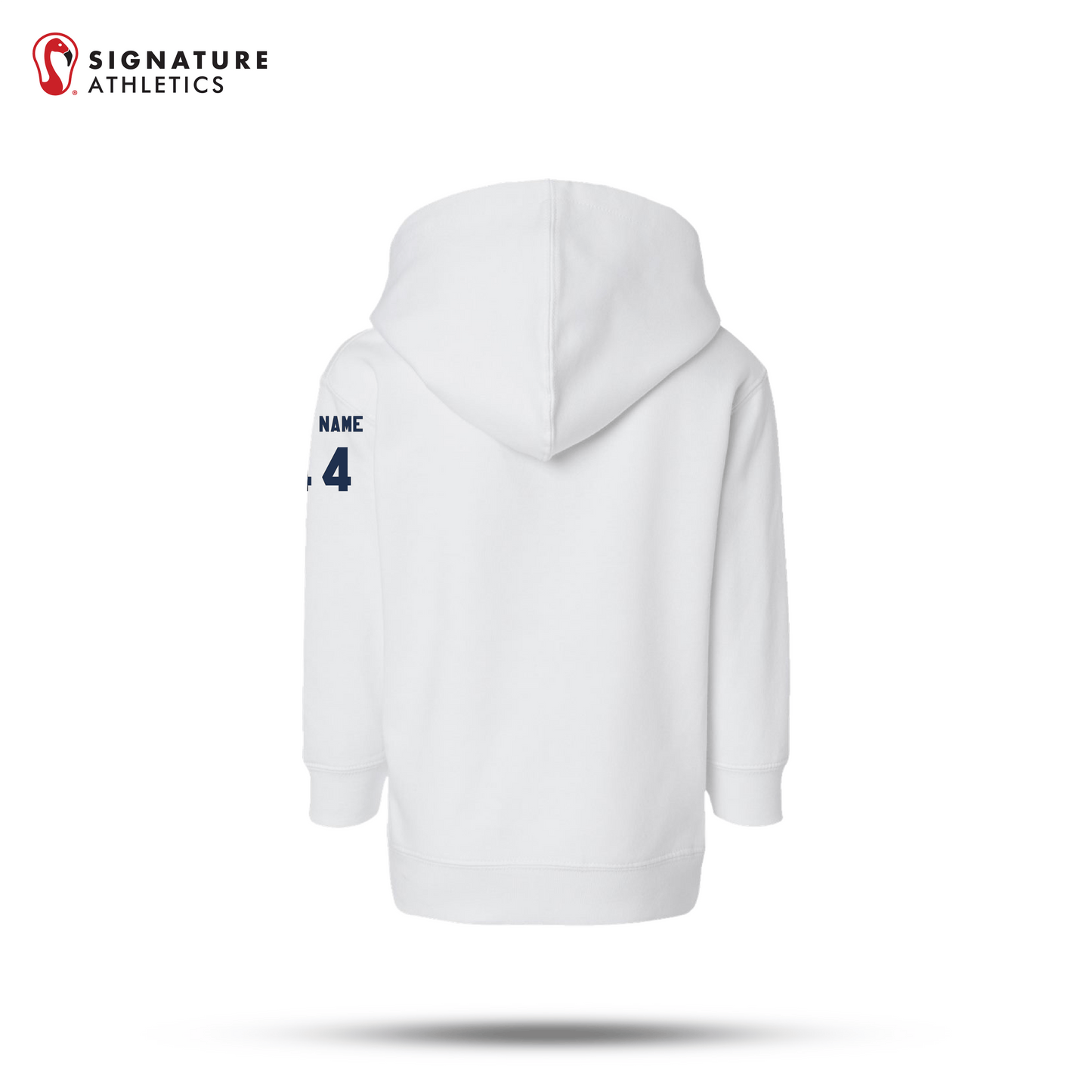 Shrewsbury Basketball Men's Rabbit Skins Toddler White Pullover Fleece Hoodie Number & Name Signature Lacrosse