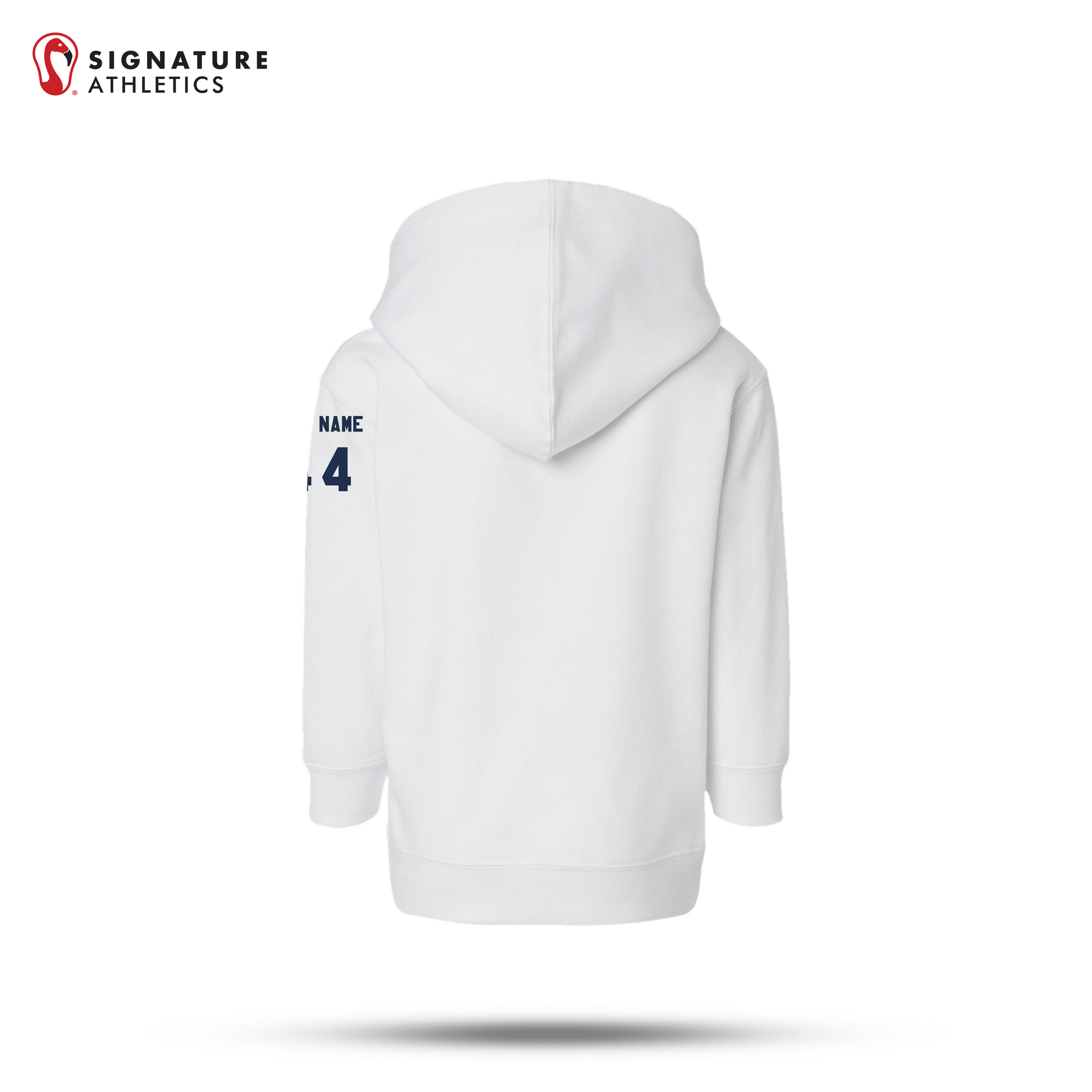 Shrewsbury Basketball Men's Rabbit Skins Toddler White Pullover Fleece Hoodie Number & Name Signature Lacrosse